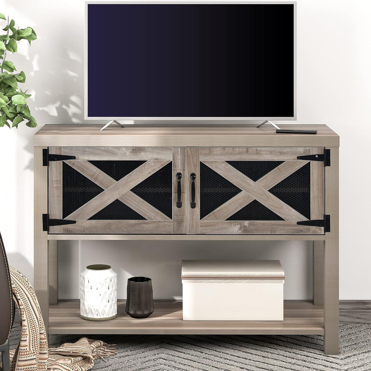 Espresso Wood Console Table with 2 Drawers 2 Cabinets 1 Shelf E959