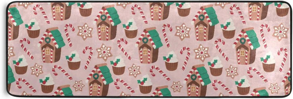 2'x6' Christmas Gingerbread Runner Rug with Rubber Backing P3815