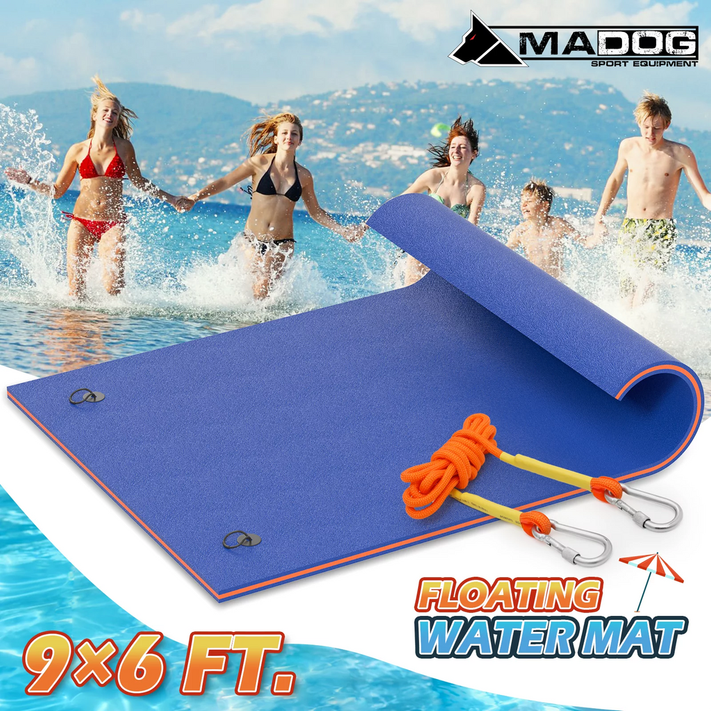 Blue 9x6FT Tear-Resistant XPE Foam Floating Water Mat U405