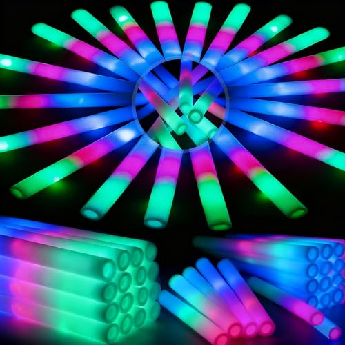 44 PCS Foam Glow Sticks with 3 Modes U249718