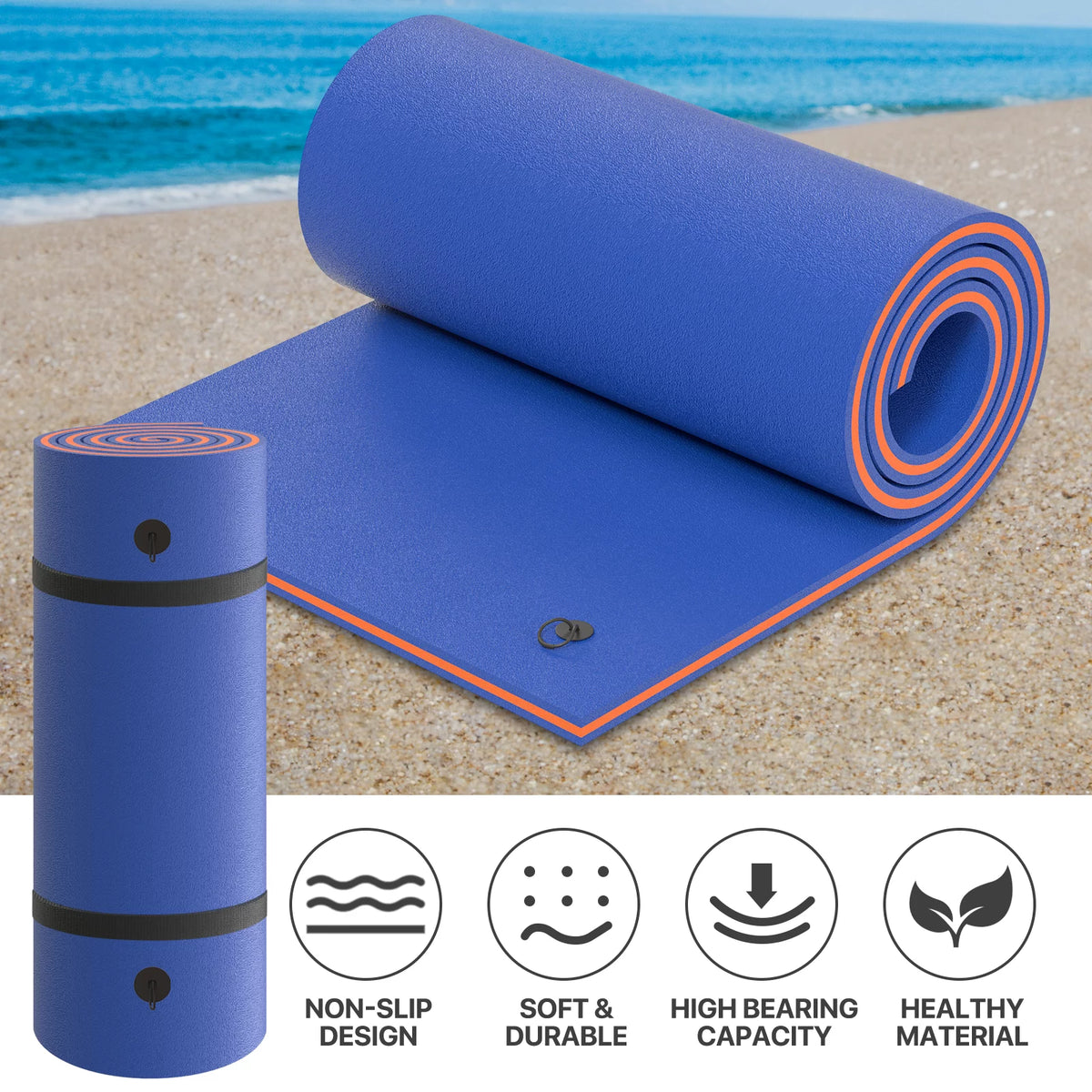 Blue 9x6FT Tear-Resistant XPE Foam Floating Water Mat U405