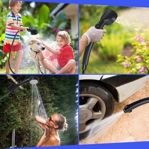 Portable Camping Shower with LED Display, 4 Spray Modes, IPX7 Waterproof H264003