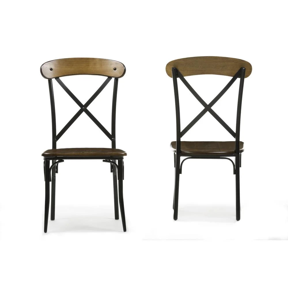 Brown and Black Dining Side Chair Set of 2 Z78458