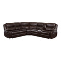 Brown 3-Piece Wood & Faux Leather Sectional Set S932