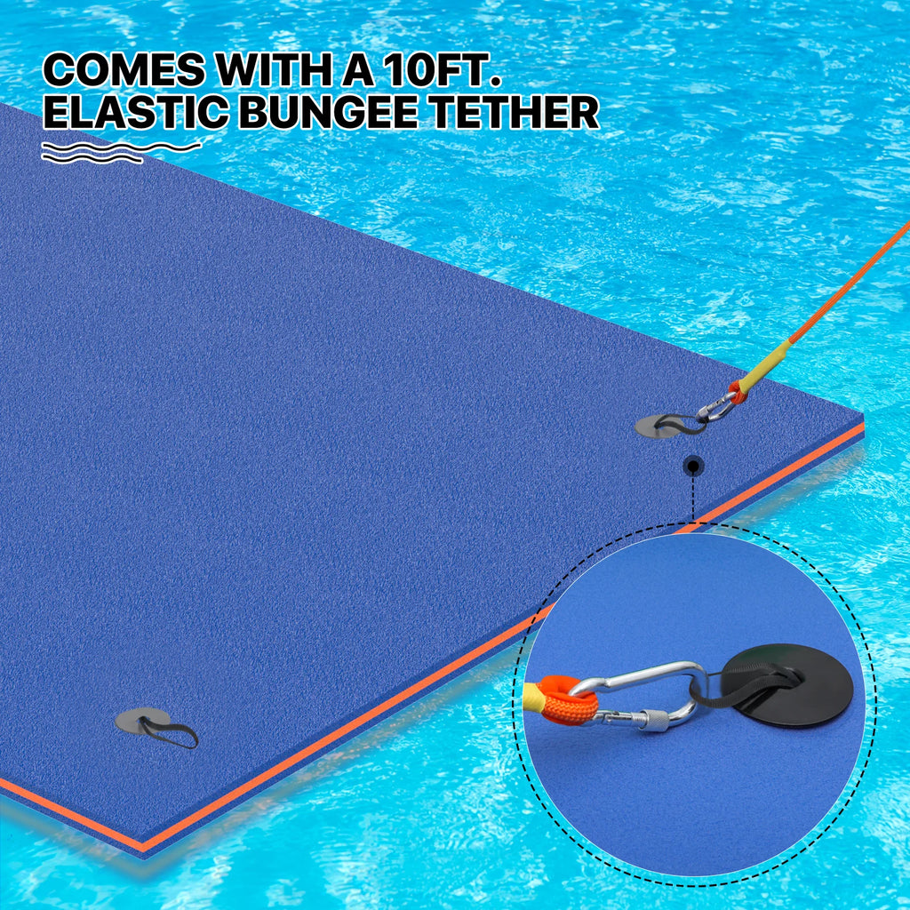 Blue 9x6FT Tear-Resistant XPE Foam Floating Water Mat U405