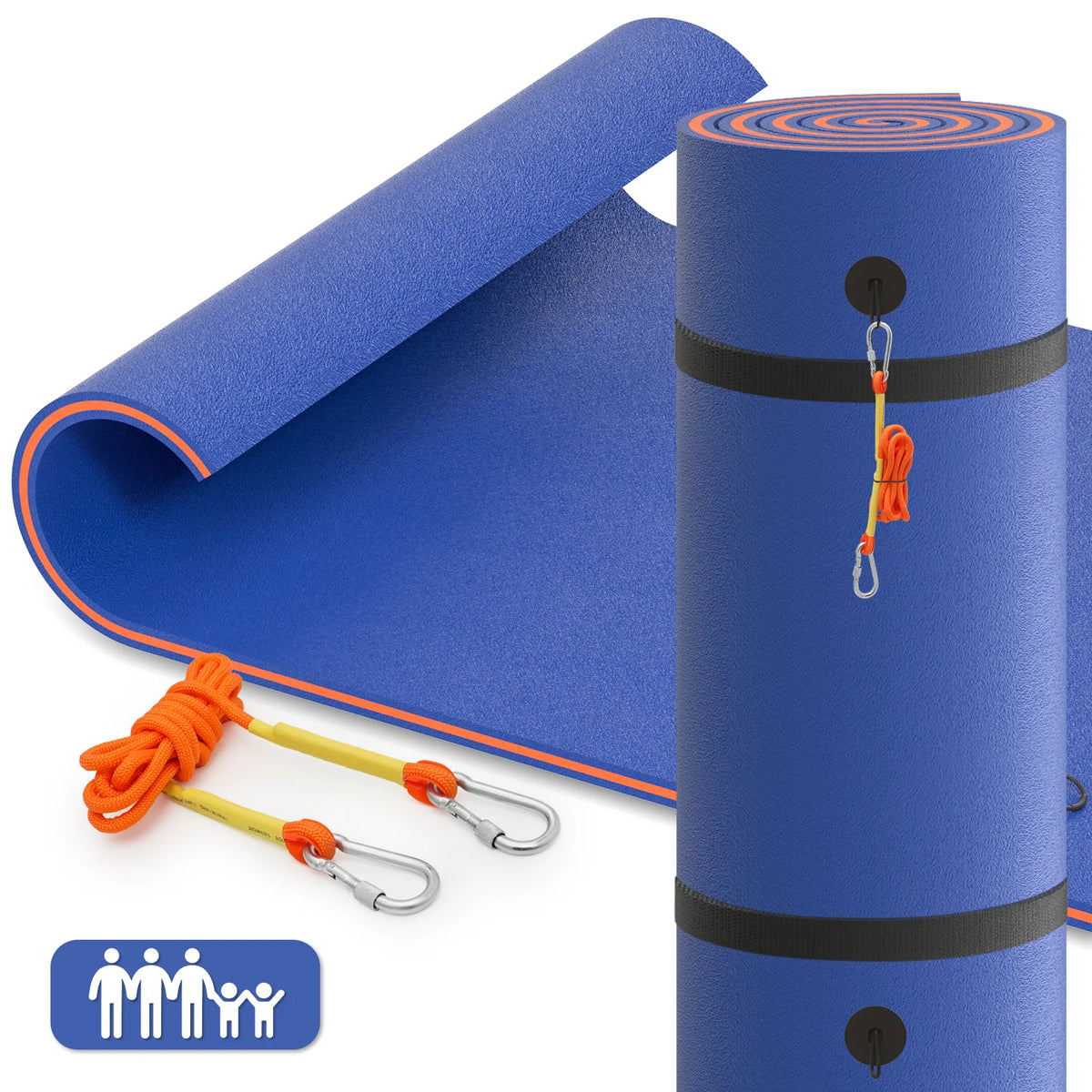 Blue 9x6FT Tear-Resistant XPE Foam Floating Water Mat U405