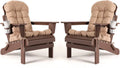 Oversized HDPE Plastic Folding Adirondack Chairs Set of 2 with Cushion R353