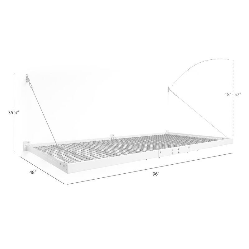 48 in. x 96 in. Steel Garage Wall Shelving in White X2208