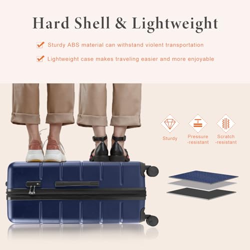 Navy Blue 24 Inch Hard Shell ABS Spinner Luggage F1427