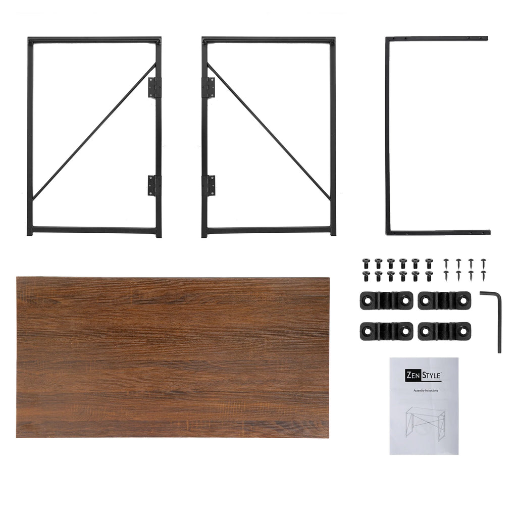 39 inch Folding Computer Desk Brown P51662