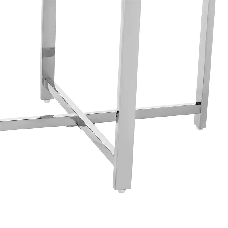 21.6 in. Mirrored Top Cross Legs End Table P6137