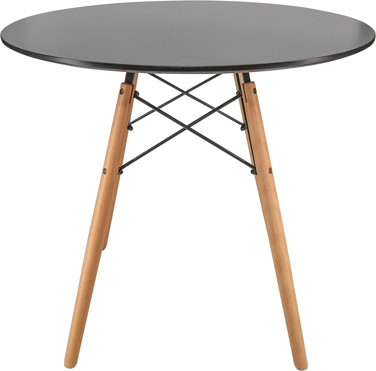 Round Bistro Dining Table with Wood Base N258