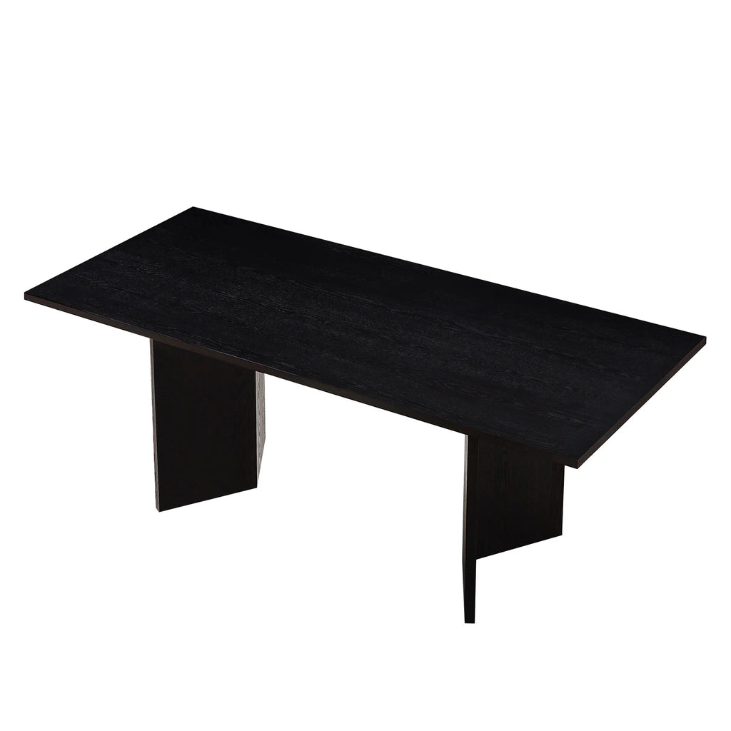 Black 78.74 inch Wood Dining Table B7437