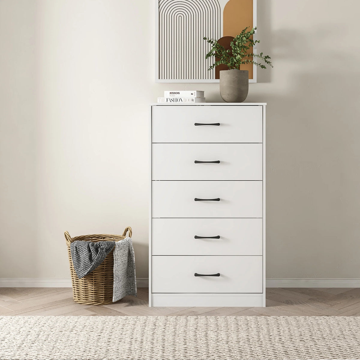 White 5 Drawer Dresser Z2071