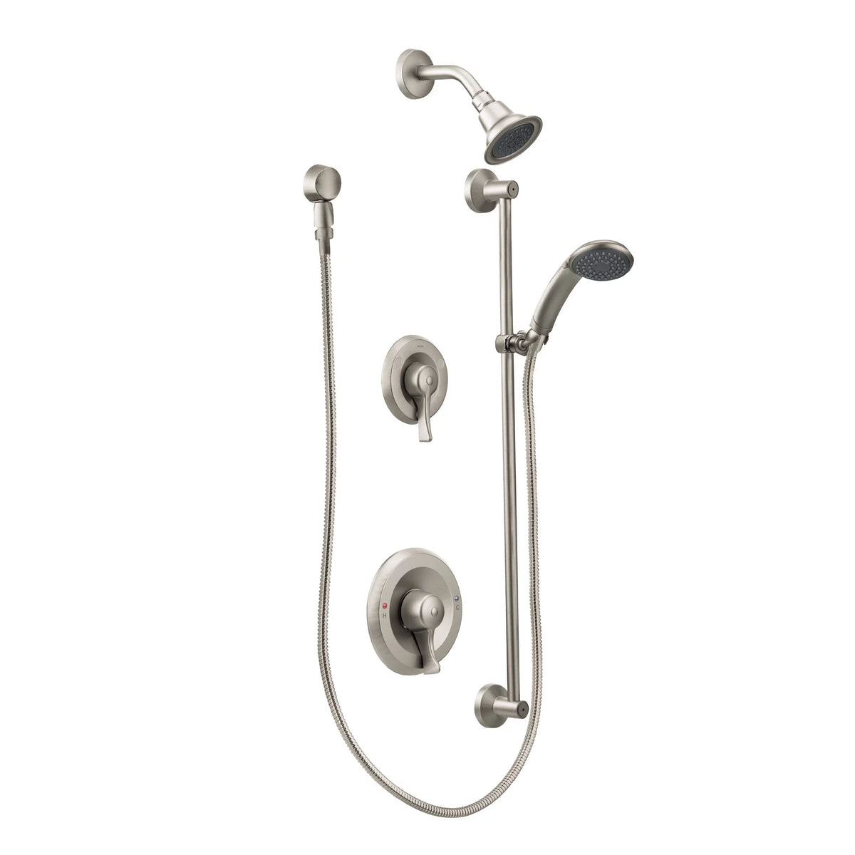Brushed Nickel Bathtub and Shower Faucet Kit O1013