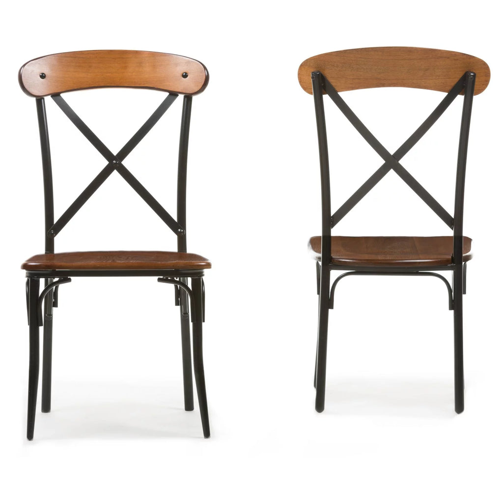 Brown and Black Dining Side Chair Set of 2 Z78458