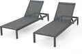 Grey Aluminum Chaise Lounges 2-Pcs Set X72747