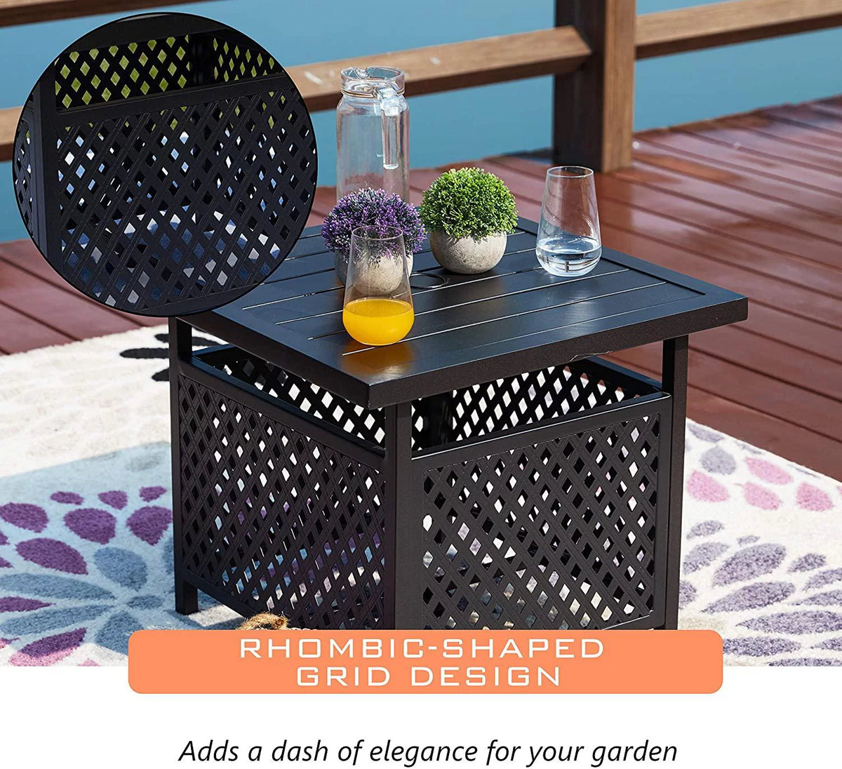 Black Metal Side Table O726