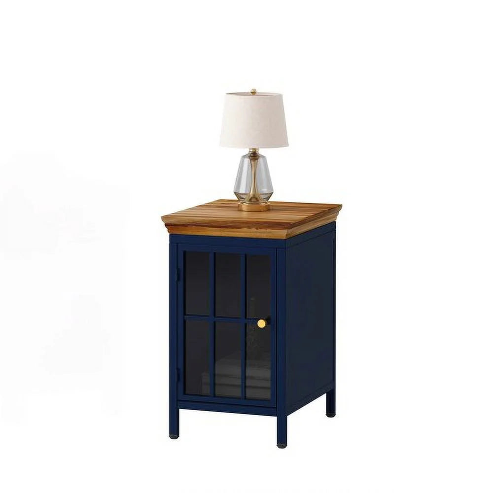 Dark Blue Storage Cabinet Nightstand V2742