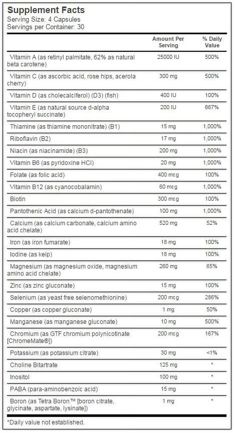 Multi-Vita Mega-Mineral Capsules, 120 Ct M32784