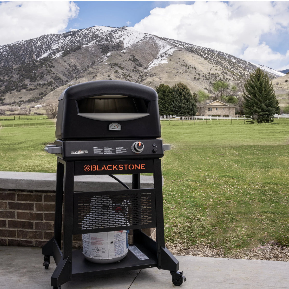 Propane Pizza Oven with Rotating Cordierite Stone and Mobile Stand X823432