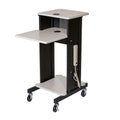 Presentation Cart and Stand, Steel Frame, Ivory Woodgrain J164268