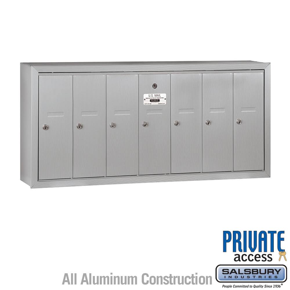 7 Door Aluminum Vertical Mailbox U2594