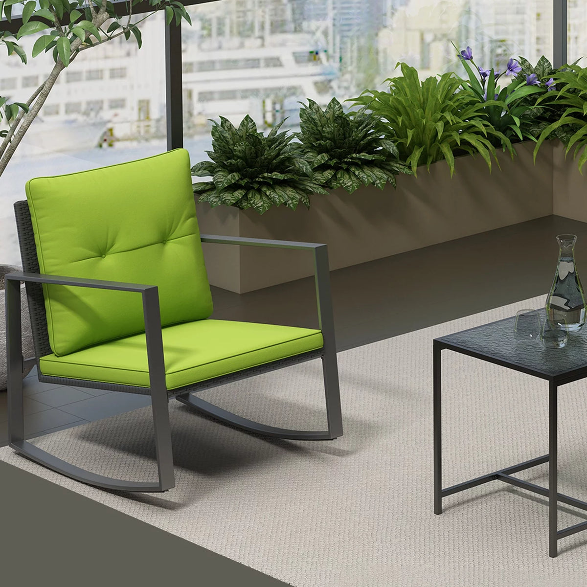 3-Piece Outdoor Bistro Set Green A609005