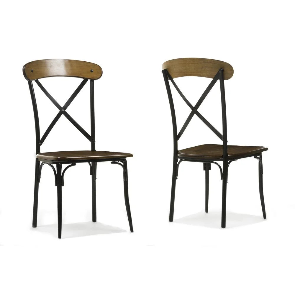Brown and Black Dining Side Chair Set of 2 Z78458