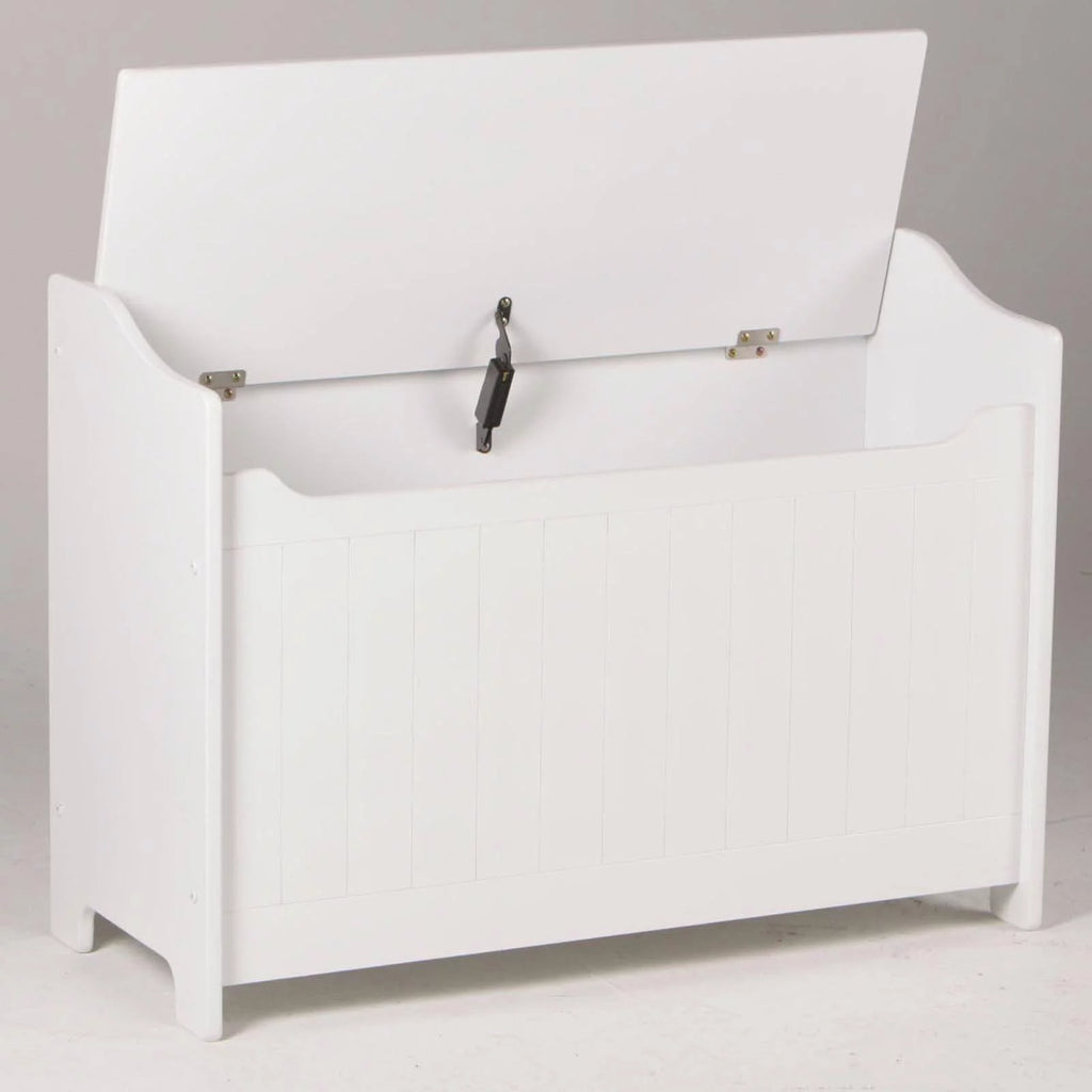 Wood Storage Bench in White Q3175