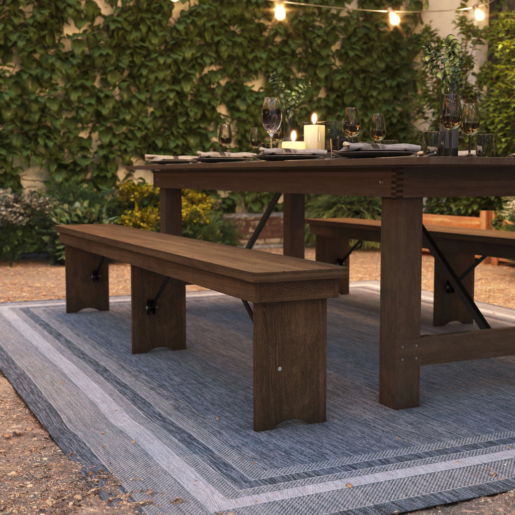 Antique Rustic Solid Pine Folding Farm Bench J8851