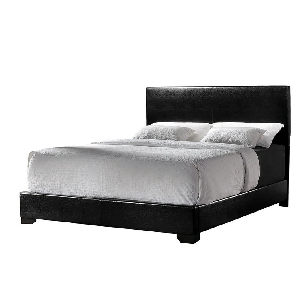Queen Upholstered Panel Bed Black Z86970