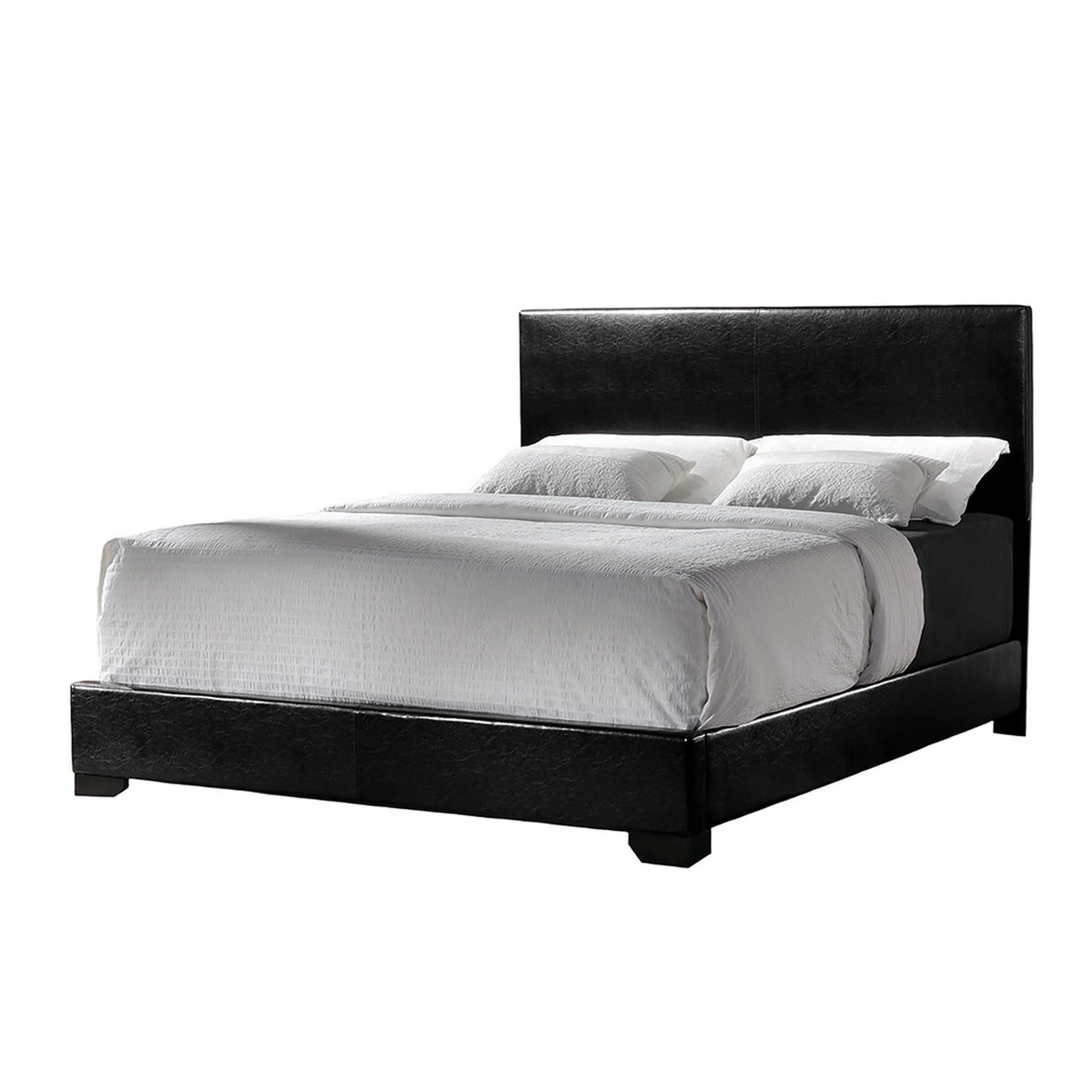 Queen Upholstered Panel Bed Black Z86970