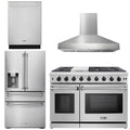 48 in. Propane Gas Range, Range Hood, Dishwasher, Refrigerator with Water and Ice Dispenser E459