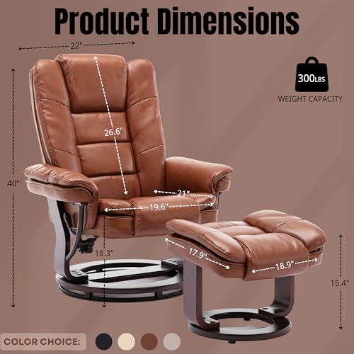 PU Leather Swivel Recliner with Ottoman Z1273