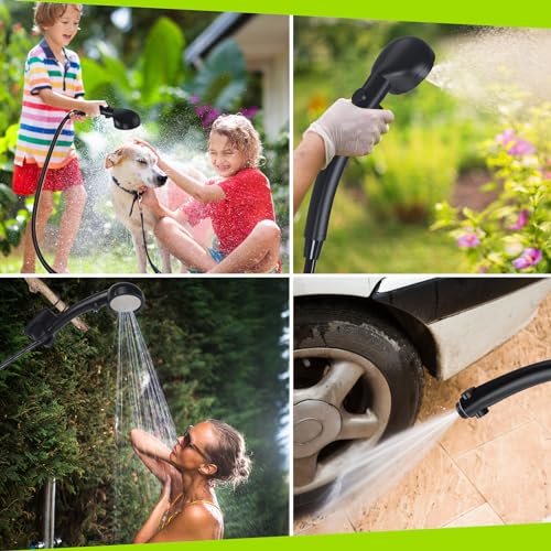 Portable Camping Shower with LED Display, 4 Spray Modes, IPX7 Waterproof H264003