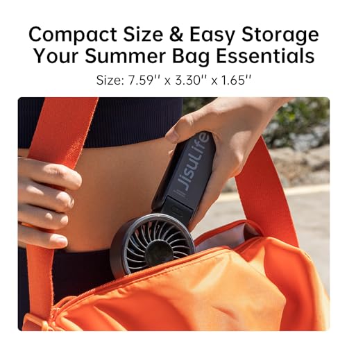 Handheld Fan High-Power Motor LED Display 5000mAh Rechargeable Foldable Black G36960