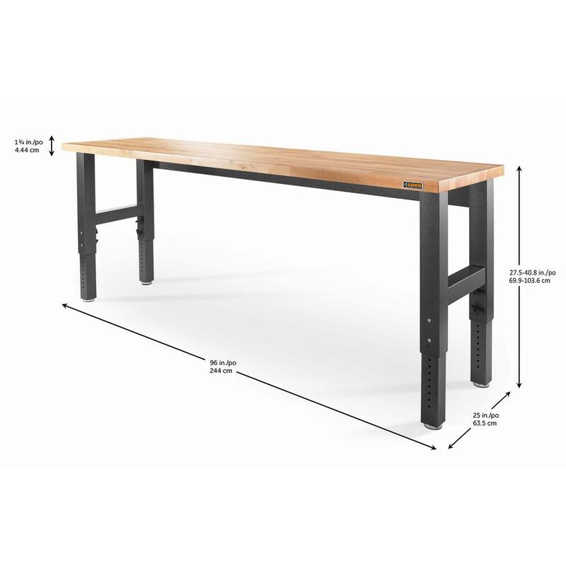 Adjustable Height Birch Top Workbench I392112