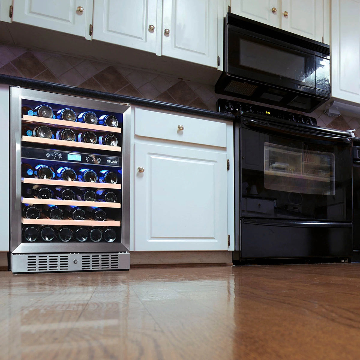 46-Bottle Dual-Zone Stainless Steel Wine Refrigerator H9260