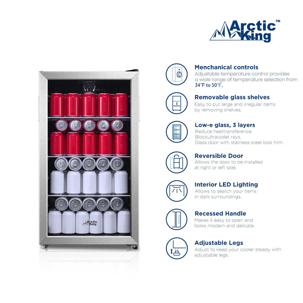 115-Can Beverage Fridge & Cooler Stainless Steel N95102