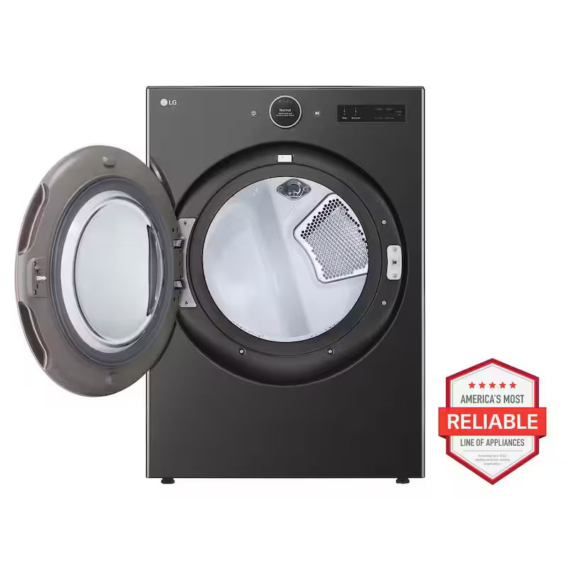 Black Steel Electric Dryer with TurboSteam D46938