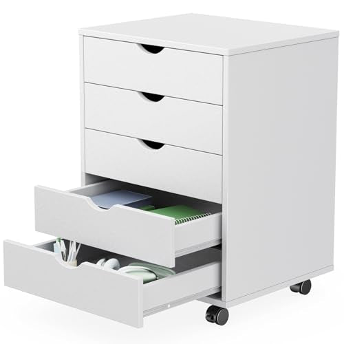 Black 7 Drawer Wood Dresser with Wheels N70980