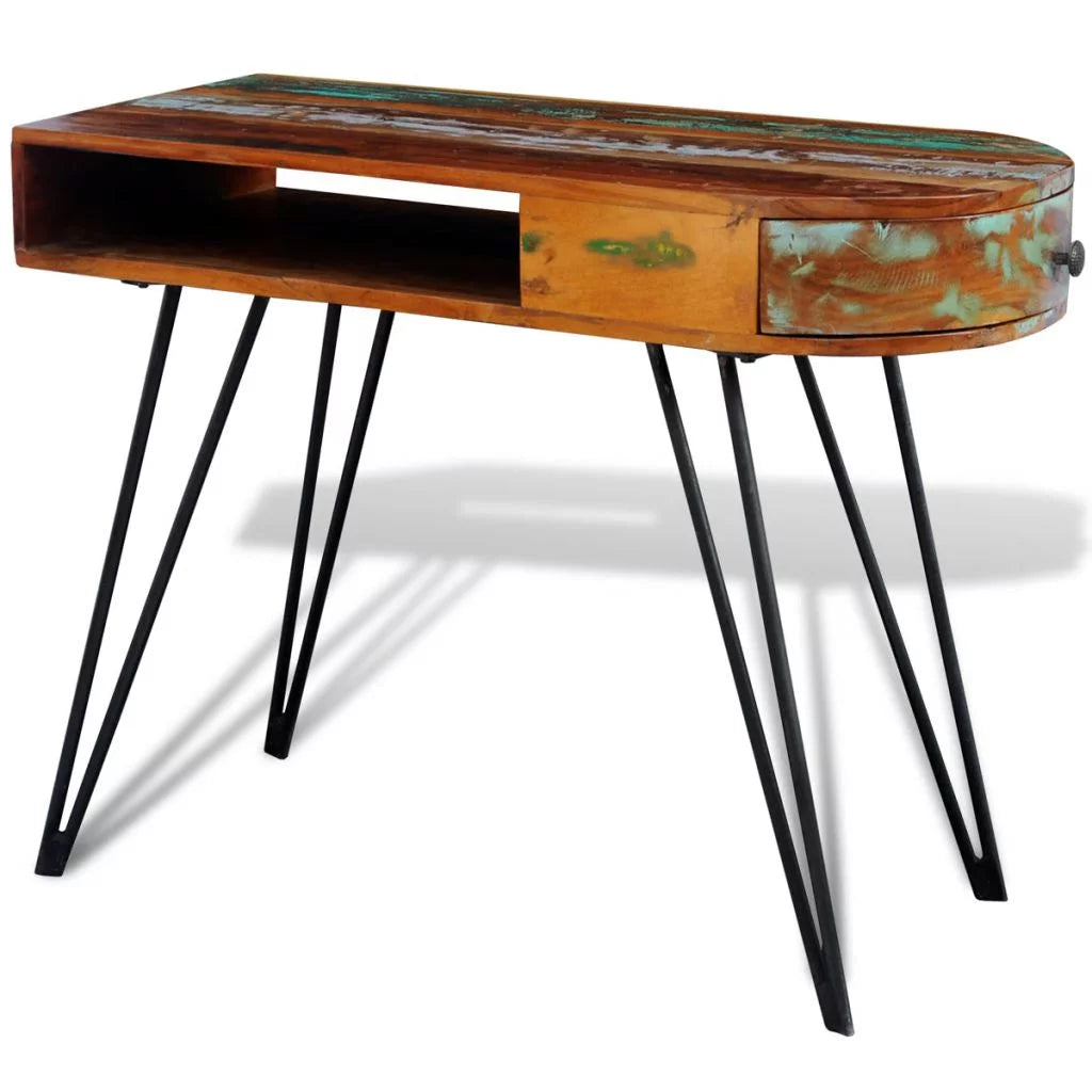 Solid Wood Desk with Iron Pin Legs V777