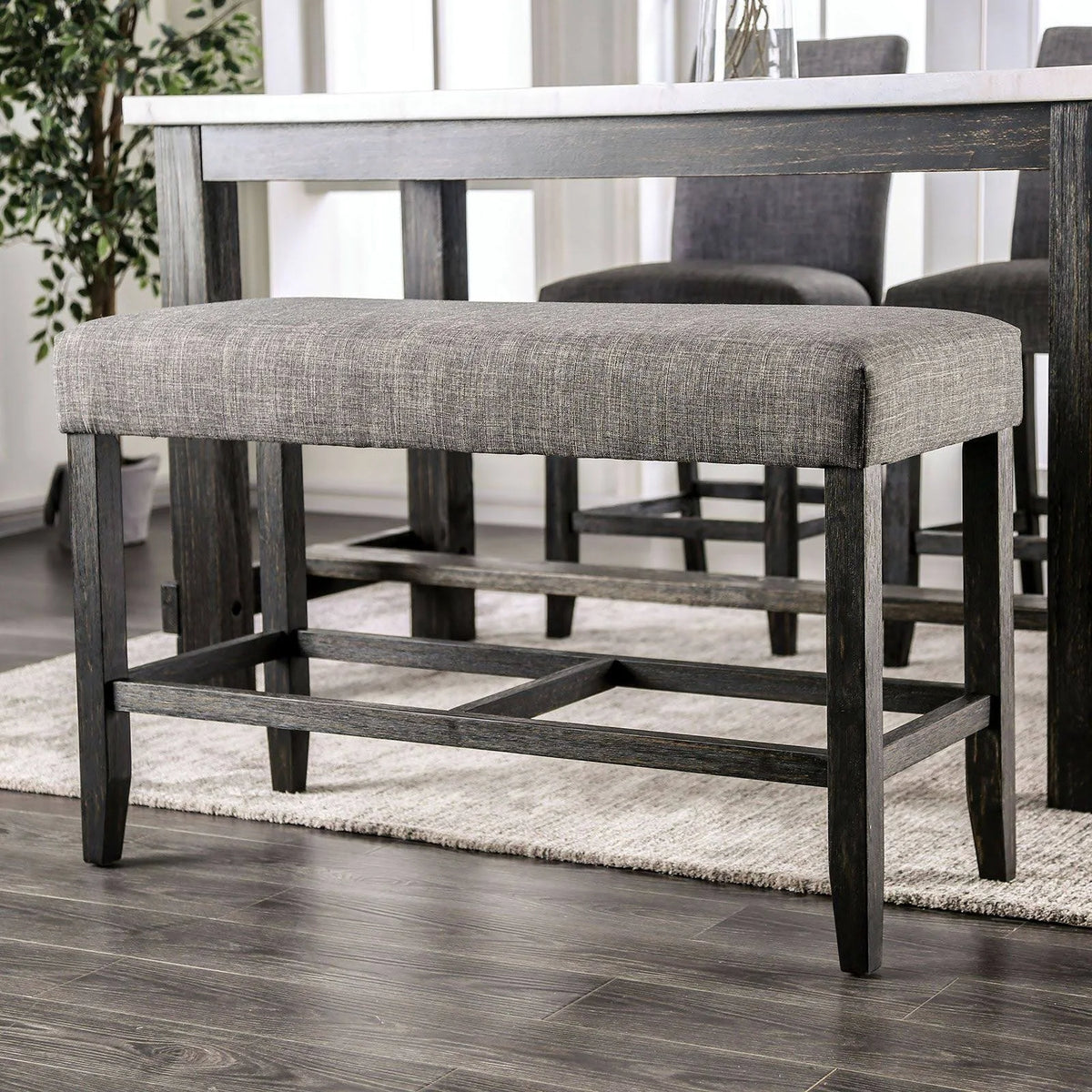 Gray Counter Height Bench N6100