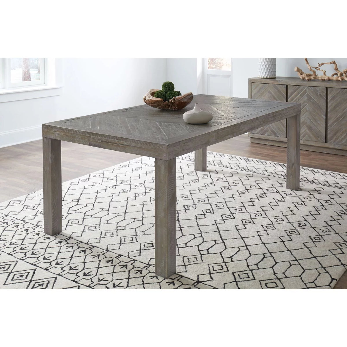 6 PC Rectangular Dining Table Set with Bench Y752136