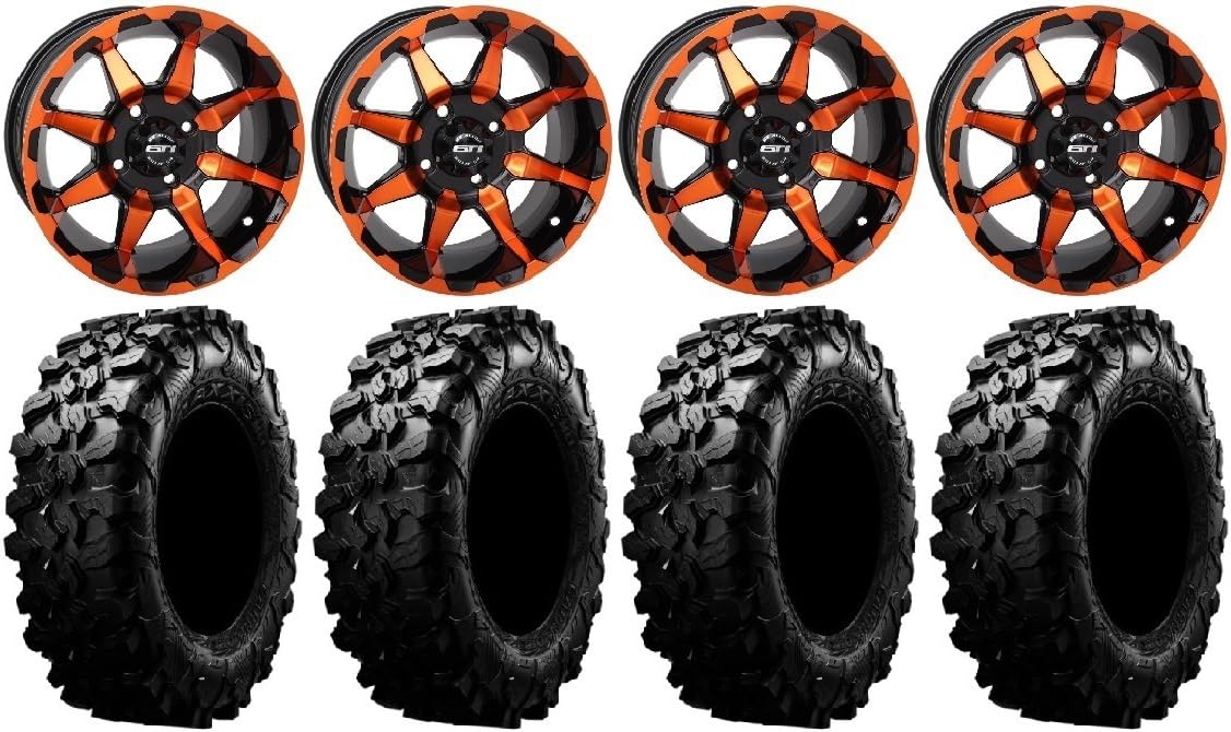 14 Wheels Orange/Black 32 Tires 4x156 Bolt Pattern 12mmx1.25 Lug Kit O1575