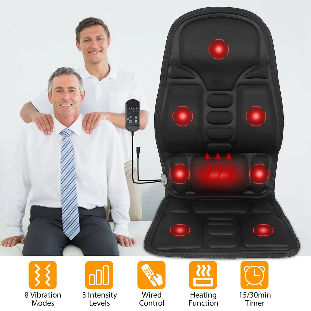 Black Heated Vibration Massage Seat Cushion C61378