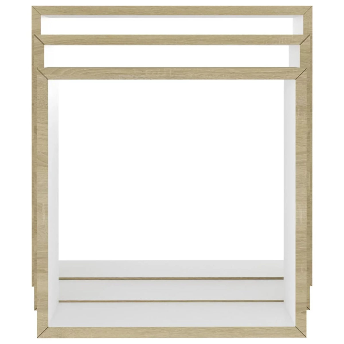 Set of 3 White Sonoma Oak MDF Wall Cube Shelves P12067