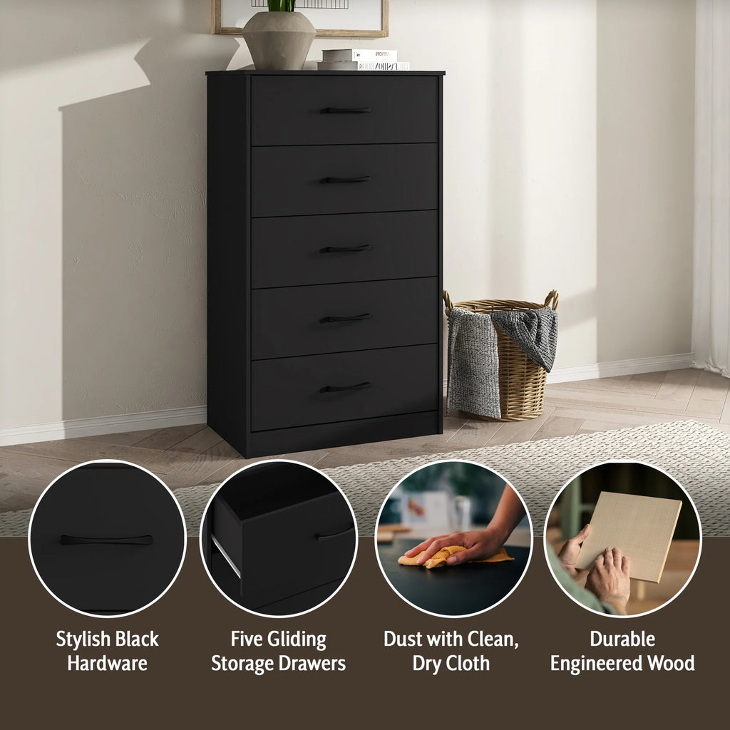 White 5 Drawer Dresser Z2071