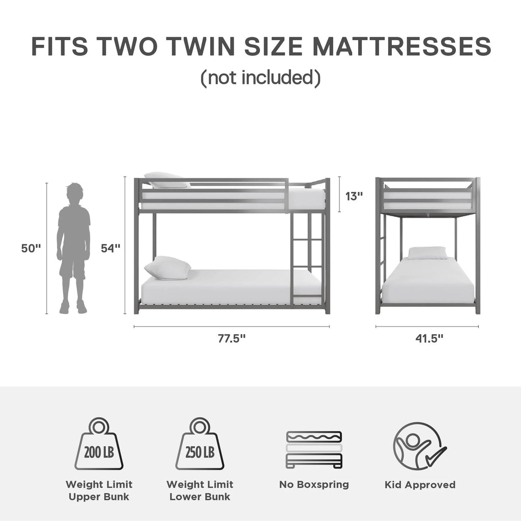 Twin Over Twin Black Bunk Bed F93120